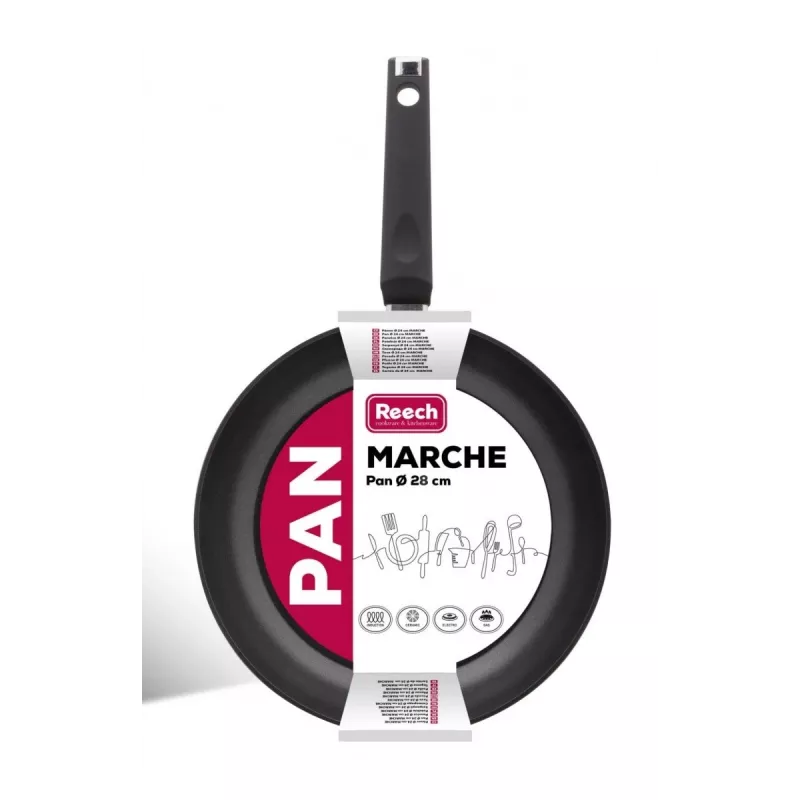 Aluminiowa patelnia z powłoką nieprzywierającą LP1003 MARCHE 28 cm czarna