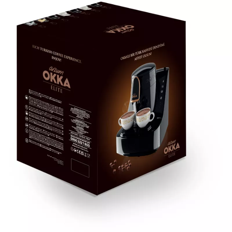 Okka Elite, ekspres do kawy moka czarny/miedziany, model 2025