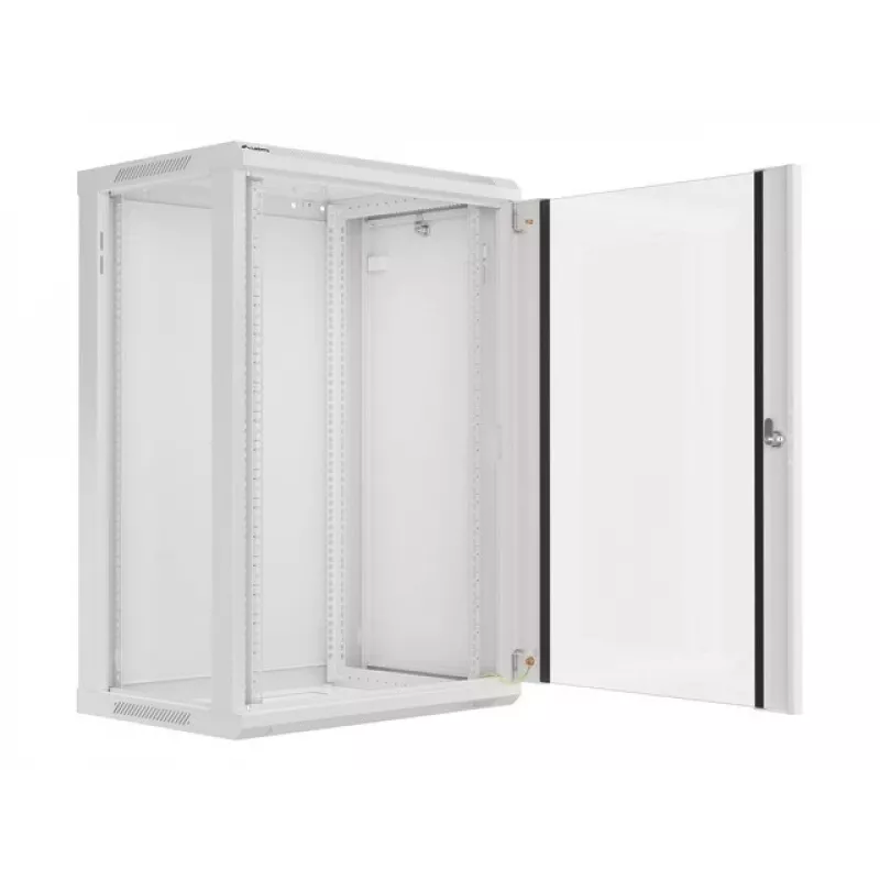 Lanberg szafa rackowa naścienna instalacyjna 19'' 18U 600x450mm szara (drzwi szklane)