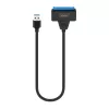 SAVIO kabel interfejsu SATA na USB 3.1 Gen 1 AK-68, gniazdo SATA na wtyk USB-A, 5 Gbit/s, 0,25 m, czarny