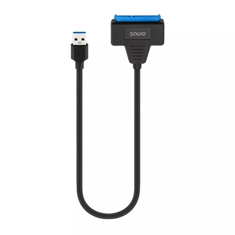 SAVIO kabel interfejsu SATA na USB 3.1 Gen 1 AK-68, gniazdo SATA na wtyk USB-A, 5 Gbit/s, 0,25 m, czarny