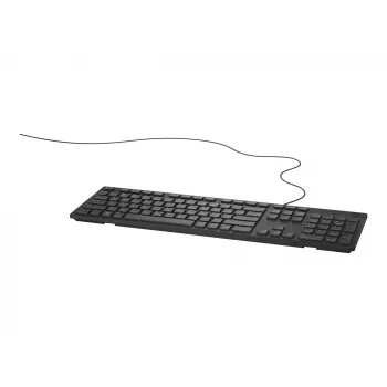 Przewodowa klawiatura pełnowymiarowa Dell KB216 — układ QWERTY nordycki, czarny, USB