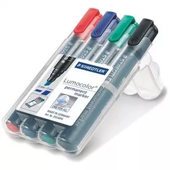 Marker Staedtler Lumocolor 350 WP4 4 szt. Czarny Niebieski Zielony Czerwony