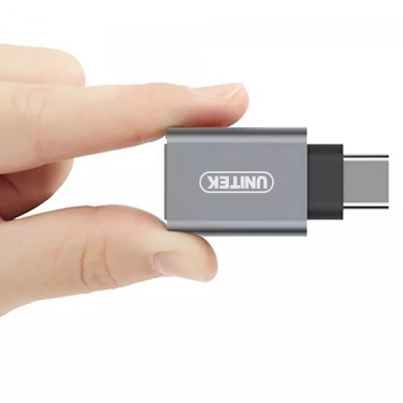 UNITEK Y-A025CGY przejściówka/adapter interfejsu USB Type-C na USB Type-A, metaliczny