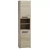 Szafka łazienkowa Top e shop S40 SONOMA — dębowa rama, wolnostojąca, 6 półek, 400×300×1700 mm