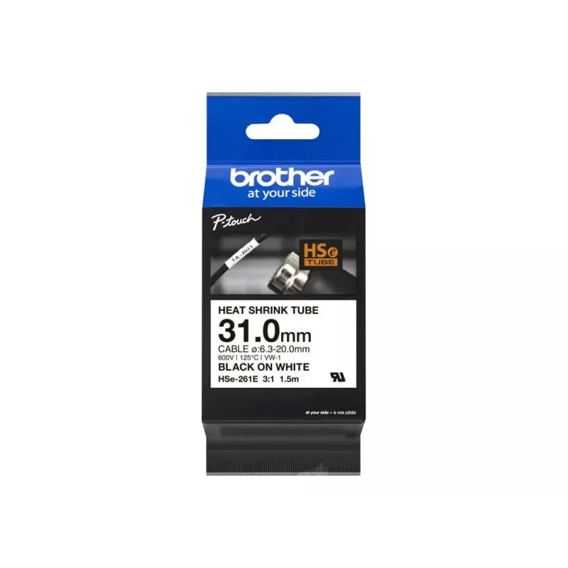 Taśma do drukarki Brother HSe-261E Czarna 3,1 cm x 1,5 m