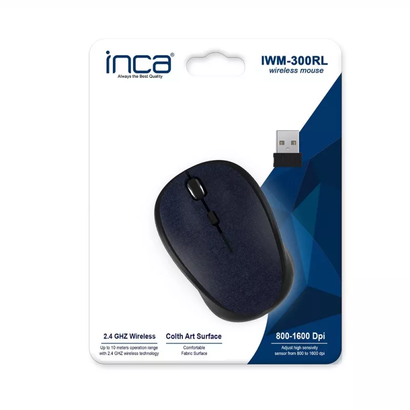 Cian Technology GmbH INCA mysz IWM-300RL Nano-USB Wireless 1600 DPI tkanina BL retail - Mysz