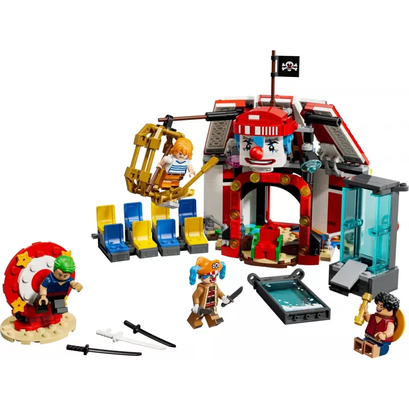 Klocki LEGO Namiot cyrkowy Błazna Buggy'ego 75637 — 573 elementy, 4 minifigurki, wiek 8+