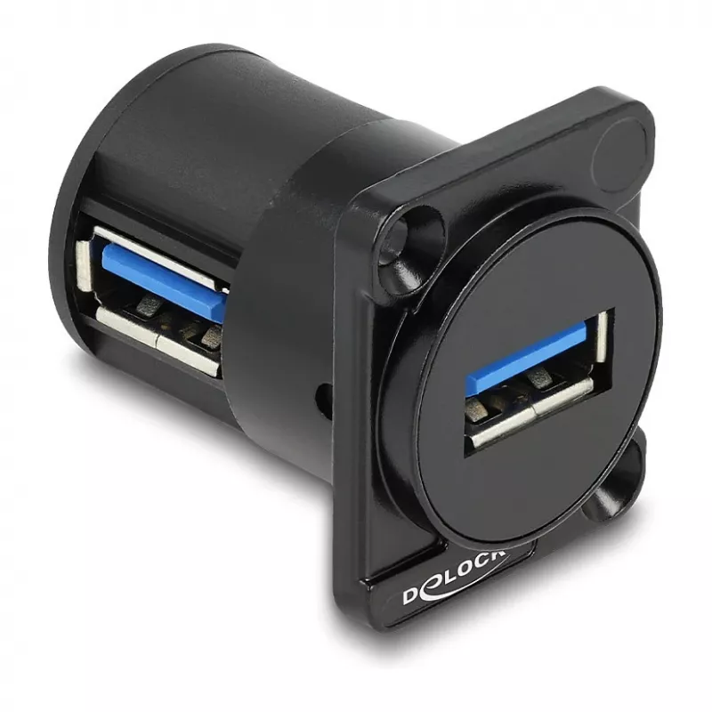 Moduł DeLOCK D-Type USB 2.0 Typ-A żeński na żeński 90° kątowy
