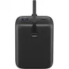Powerbank 20 000 mAh, zintegrowany kabel USB-C 13 cm, 30 W (czarny, 20 Ah, 1x USB-A, 2x USB-C, PD, QC)