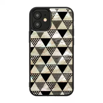 Etui ochronne iKins do Apple iPhone 12 mini, faktura piramidy, czarne