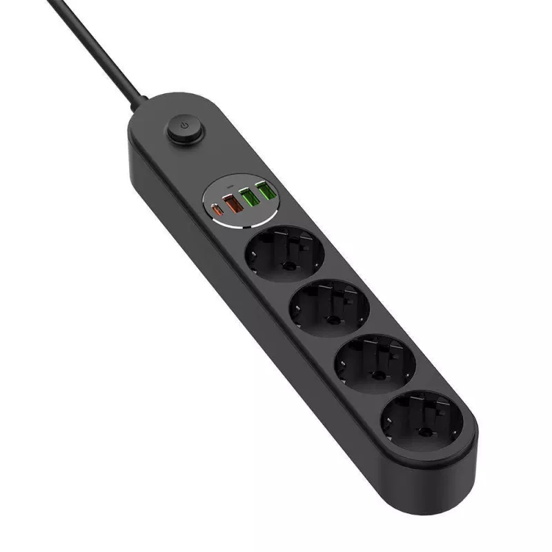 Listwa zasilająca ColorWay CW-CHE44PDB — 4 gniazda AC, 2 porty USB