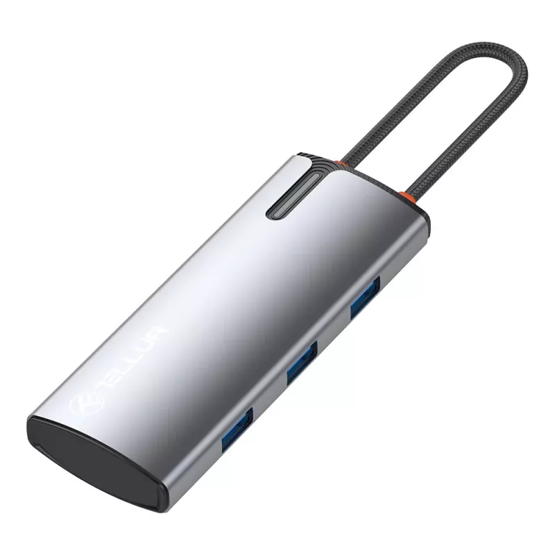 Hub USB-C Tellur TLL321061 z PD 3.0 100W, wyjściem HDMI i 3× portami USB 3.0