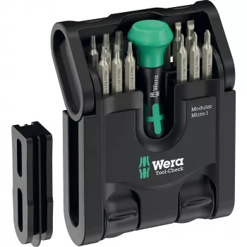 Wera Tool-Check Modular Micro 1 zestaw 21-elementowy — kompaktowy zestaw wkrętaków i bitów
