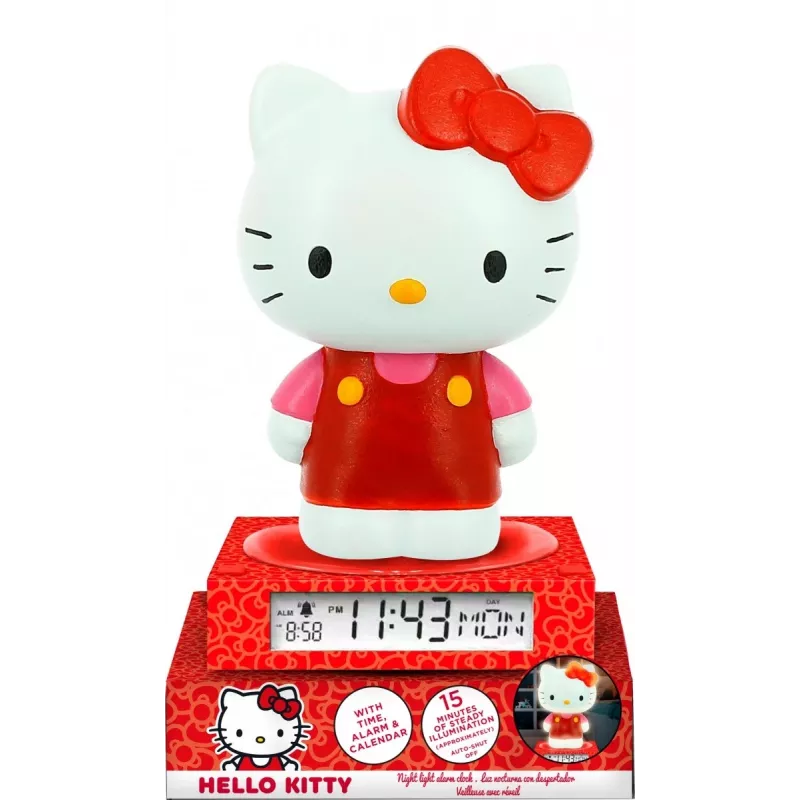 Lampka nocna 3D Kids Euroswan HK50198 z motywem Hello Kitty i wbudowanym budzikiem