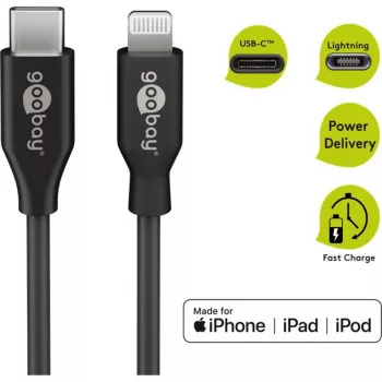 Kabel do ładowania i synchronizacji Goobay Lightning na USB-C 0,5 m