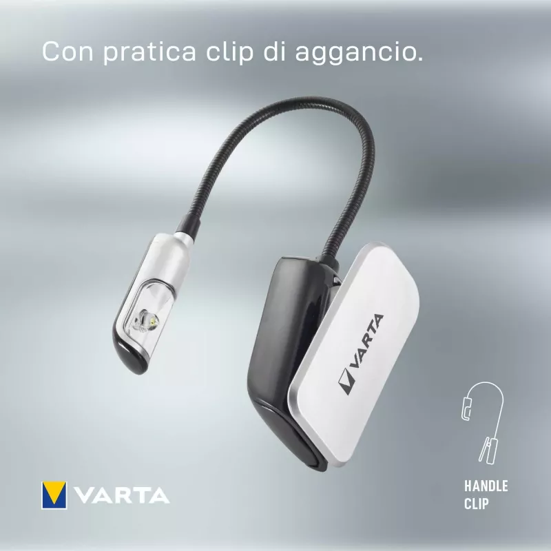 Varta 16618 - Latarka klipsowa - Czarny - Srebrny - Plastik - LED - 1 lampa - 9 lm