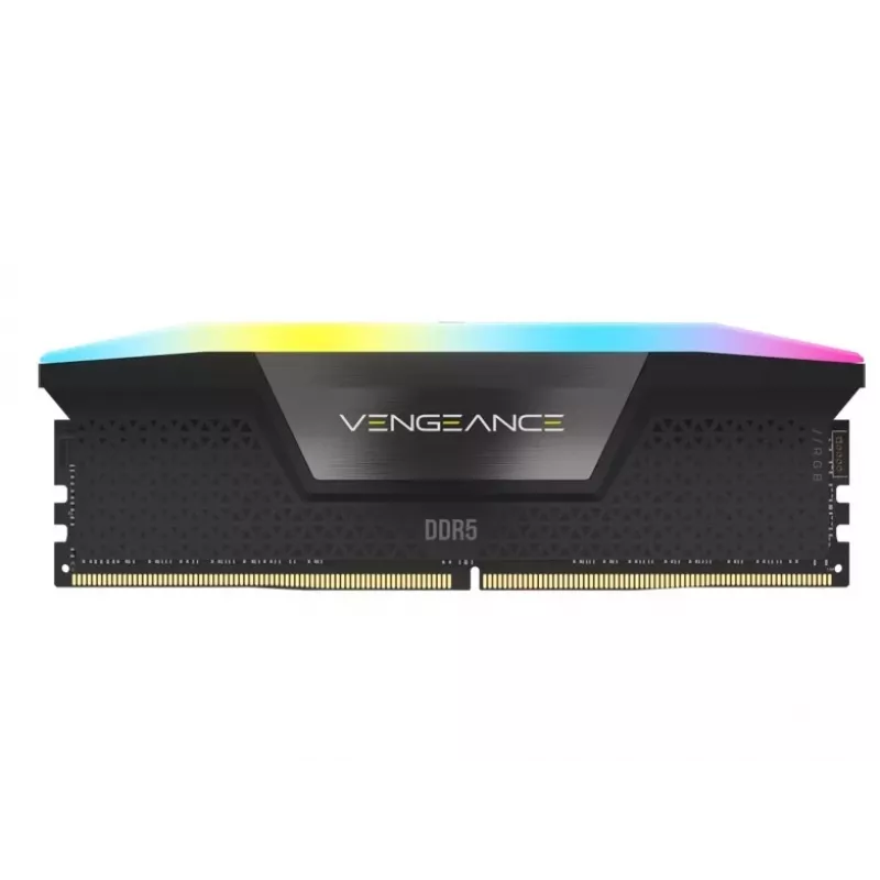 CORSAIR VENGEANCE RGB 16GB 2x8GB DDR5 DIMM 5200MT/s CL40-40-40-77 1.25V Intel XMP Desktop Memory - Black