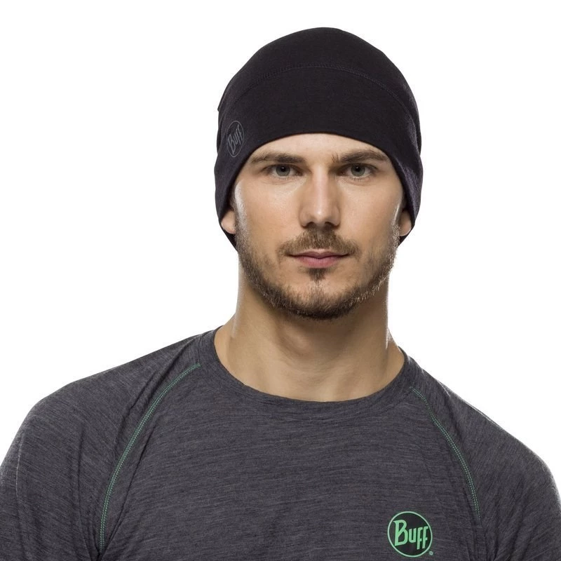 BUFF MERINO LIGHTWEIGHT BEANIE SOLID Czarny onesize cap Standard