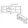 Cama PORTO 3D komoda 190x38x77 dąb/czarny