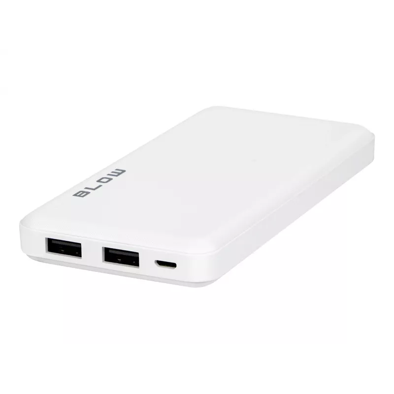 Przenośna ładowarka power bank BLOW PB10A 10000mAh (37Wh), 2 wyjścia USB-A, 22,5W łącznie, wejście Micro-USB, bateria polimerowa