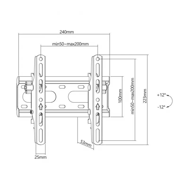 SBOX PLB-2522T-2 uchwyt ścienny uchylny do telewizora 23–43 cale (23–43 kg) VESA 200×200