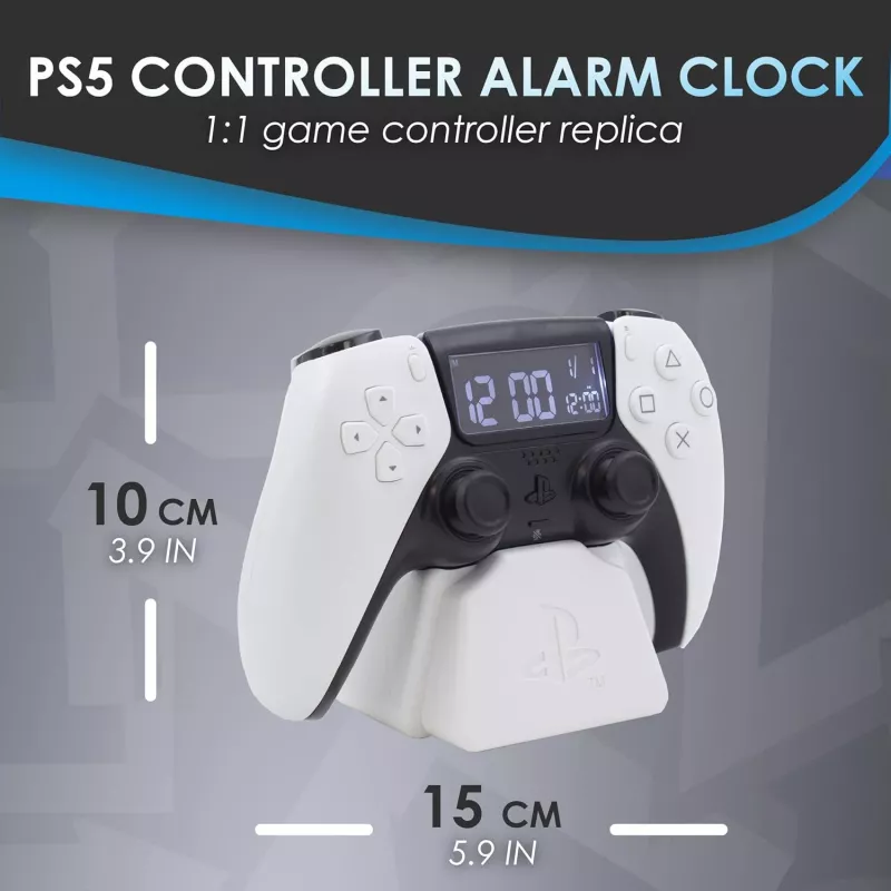 Budzik Paladone PS5 PP9405PSV3 z wyświetlaczem LED, zasilany bateriami