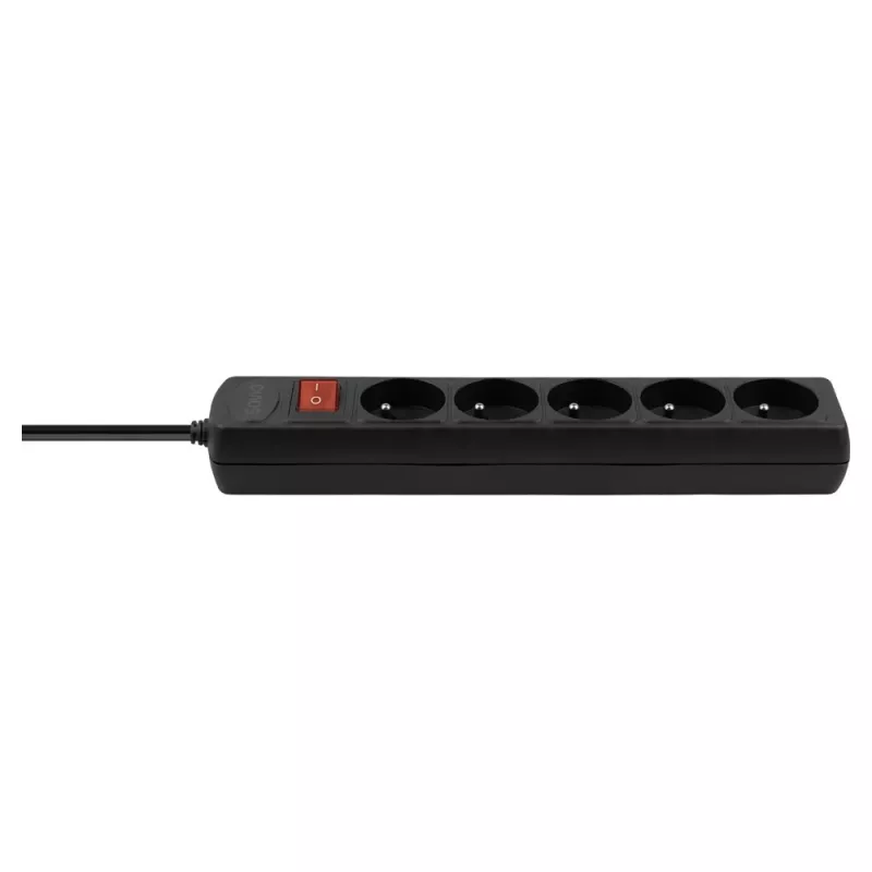 Przedłużacz SAVIO LZ-18 — kabel 5 m, 5 gniazd AC, do użytku wewnętrznego, czarny, 10 A, 50 Hz