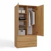 Topeshop SZAFA MALWA ART bedroom wardrobe/closet 5 shelves 2 drzwi(s) dąb