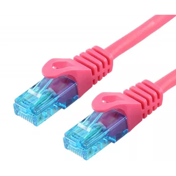 Kabel sieciowy LOGON TCU55U030M — Cat5e U/UTP, RJ-45 na RJ-45, 3 m, magenta, styki pozłacane