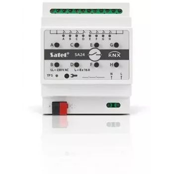 Aktor przełączający Satel KNX-SA24 8 kanałów do montażu na szynie DIN 3680 W