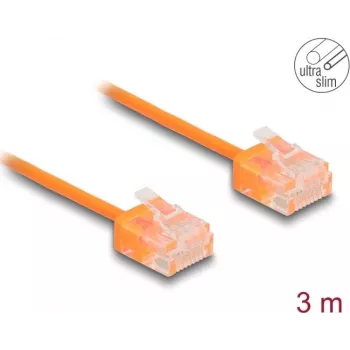 Kabel sieciowy DeLOCK RJ45 Cat.6 UTP Ultra cienki 3m pomarańczowy