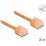 Kabel sieciowy DeLOCK RJ45 Cat.6 UTP Ultra cienki 3m pomarańczowy
