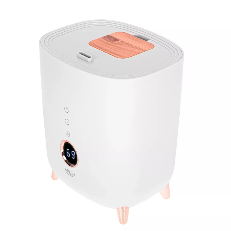 Nawilżacz ultradźwiękowy Adler AD 7972 — zbiornik 4 L, 300 ml/h, do 35 m², 23 W, biały