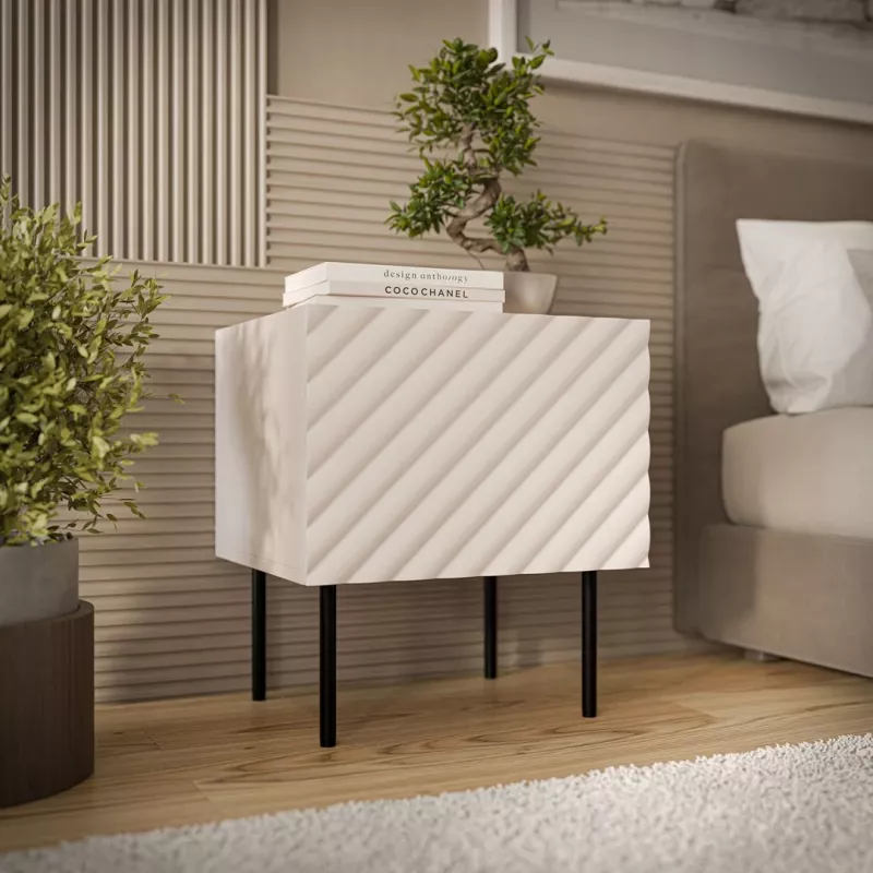 Szafka nocna Cama LUCCA, cama meble, 47x40x52 cm, kaszmir, MDF/płyta wiórowa, zestaw 2 szt.
