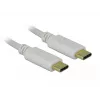 Delock - kabel USB-C / zasilający - 24-pin USB-C (M) do 24-pin USB-C (M) - 5 A - 15 cm - zasilanie USB (100 W), obsługa Power Delivery 2.0 - biały (85357)