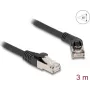 Kabel sieciowy DeLOCK RJ45 Cat.6A 45° kątowy na prosty 3m czarny