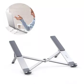 Podstawka pod laptop UGREEN LP451 regulowana stop aluminium na laptopy 8–17 cali, 5 pozycji, srebrna