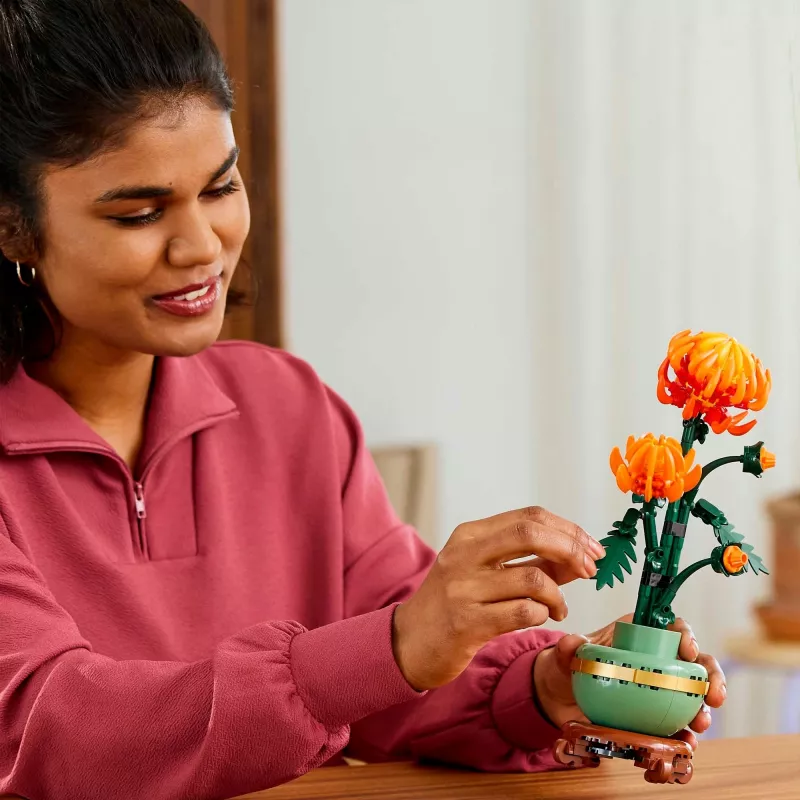 LEGO Icons Zestaw Klocków Kwiat Chryzantemy Kreatywny Model dla Dorosłych Sztuczna Roślina Prezent dla Kobiet Mężczyzn Jej lub Jego Dom Biuro Dekoracja