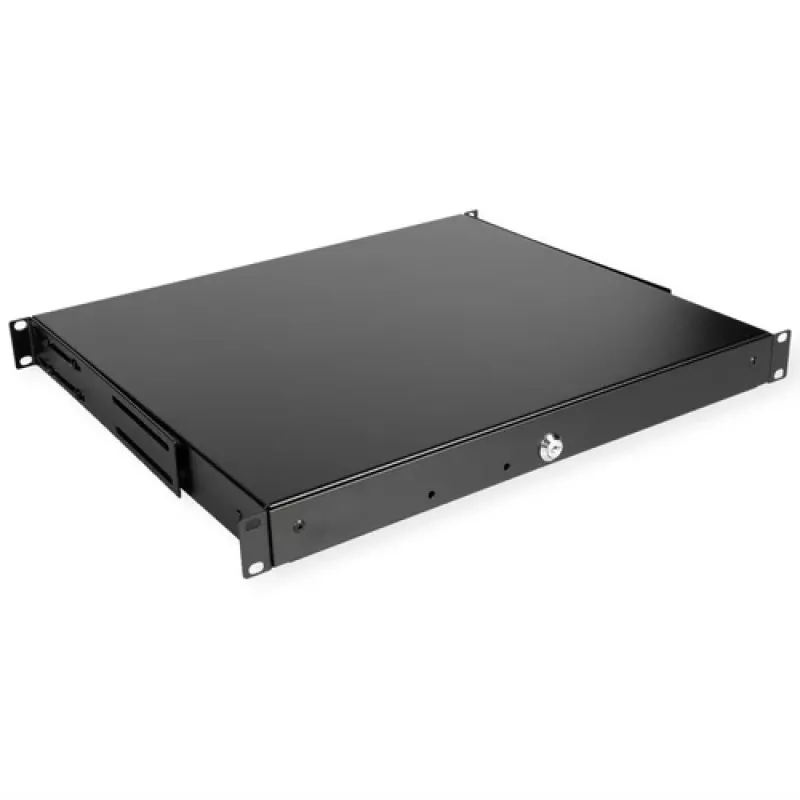 Szuflada rack-mount 1U z zamkiem ROLINE 19-calowa ABS czarna