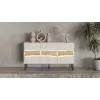Komoda Cama Meble INSERTO 3D 143,5×40×80 cm — wykończenie kaszmir z LED