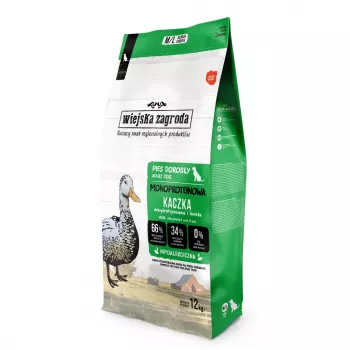 WIEJSKA ZAGRODA Monoproteinowa Kaczka M/L - sucha karma dla psów - 12kg