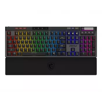 Mechaniczna klawiatura gamingowa MSI Strike Pro W Silent układ US podświetlenie RGB, przewodowa, dotykowe ciche przełączniki