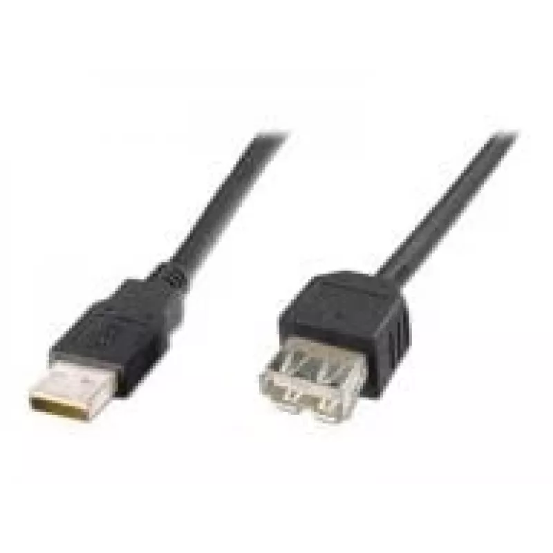 Digitus ASSMANN Basic — Przedłużacz USB — USB typu A, 4-stykowe (M) — USB typu A, 4-stykowe (Ż) — 3 m (USB/USB 2.0) — Formowany — Czarny (AK-300200-030-S)
