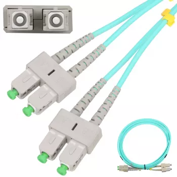 Patchcord światłowodowy Extralink SC/APC–SC/APC, wielomodowy OM3, dupleksowy, płaszcz 3 mm, 5 m
