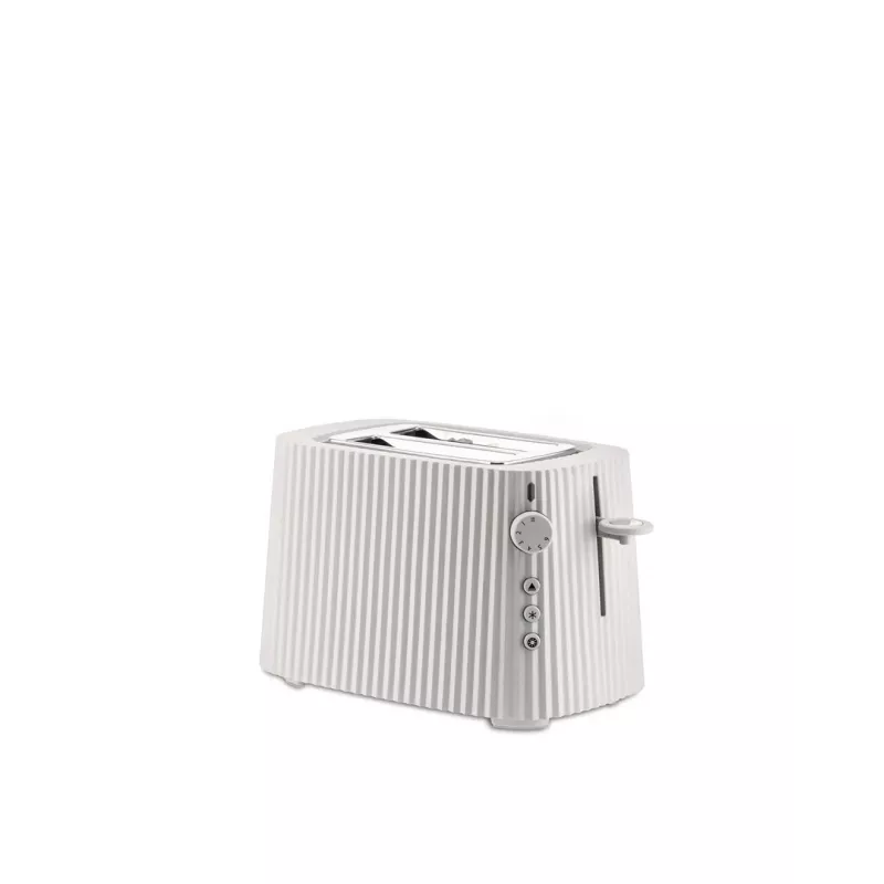 Toster Alessi MDL08B Czarny — Design Plissé, 6 stopni przyrumieniania, tryb bajgiel/rozmrażanie/podgrzewanie, 340×185×250 mm