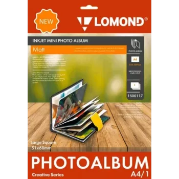 Mini album fotograficzny Lomond Large Square Matte 51×68 mm — przechowuje małe odbitki, matowe strony