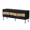 Szafka TV cama meble INSERTO 3D 143,5x40x61,5 cm czarna z LED, blat z płyty wiórowej