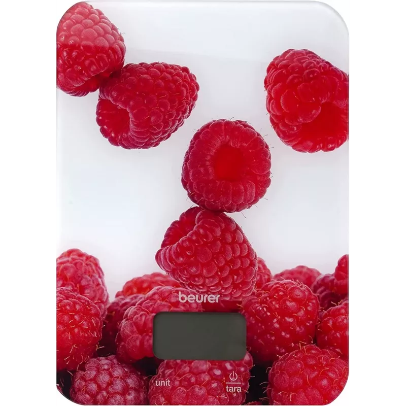 Beurer KS19 Berry czerwony, Biała Prostokątna Elektroniczna waga kuchenna