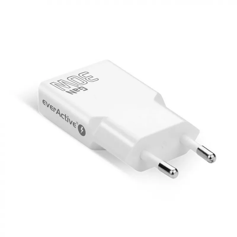 Zasilacz sieciowy everActive SC-385Q Super cienki QC 4 Fast Charging — Szybka ładowarka USB, kompaktowa konstrukcja